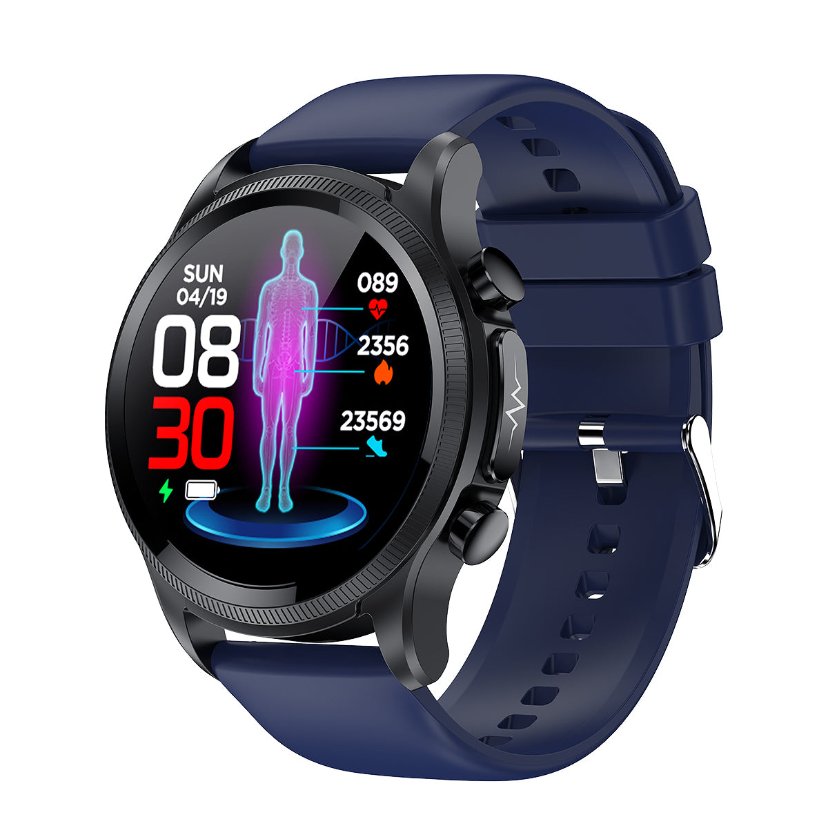 Blood Glucose Monitor HD Touch Chest Patch Instant ECG Analysis Sports Smart Watch