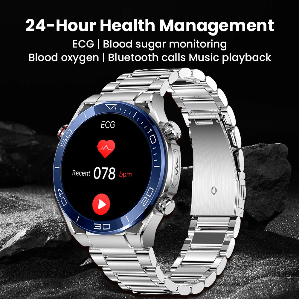 Heart Rate Blood Glucose ECG/EKG Blood Pressure Monitoring Bluetooth Talk Smartwatch