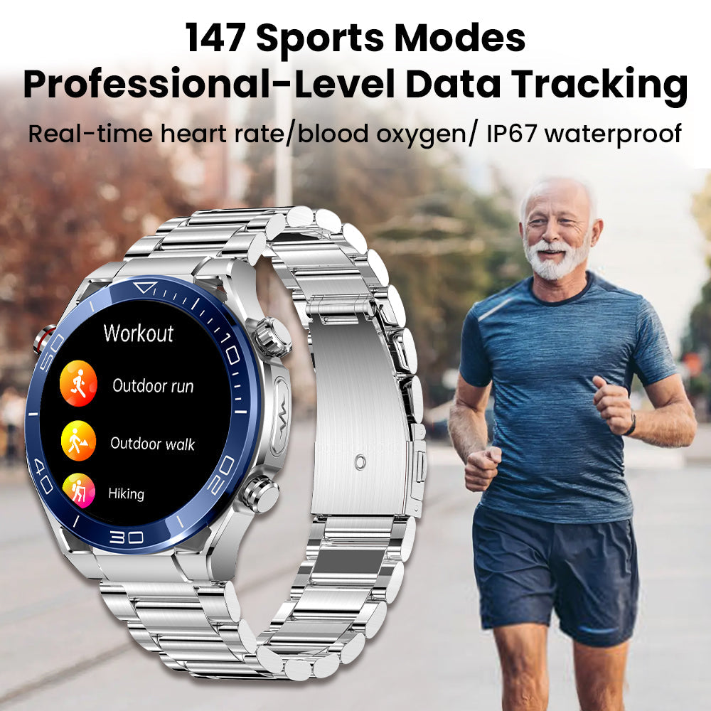Heart Rate Blood Glucose ECG/EKG Blood Pressure Monitoring Bluetooth Talk Smartwatch