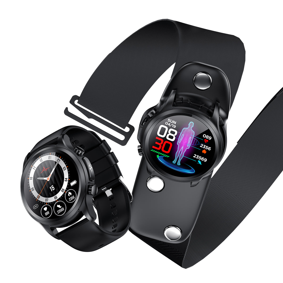 Blood Glucose Monitor HD Touch Chest Patch Instant ECG Analysis Sports Smart Watch