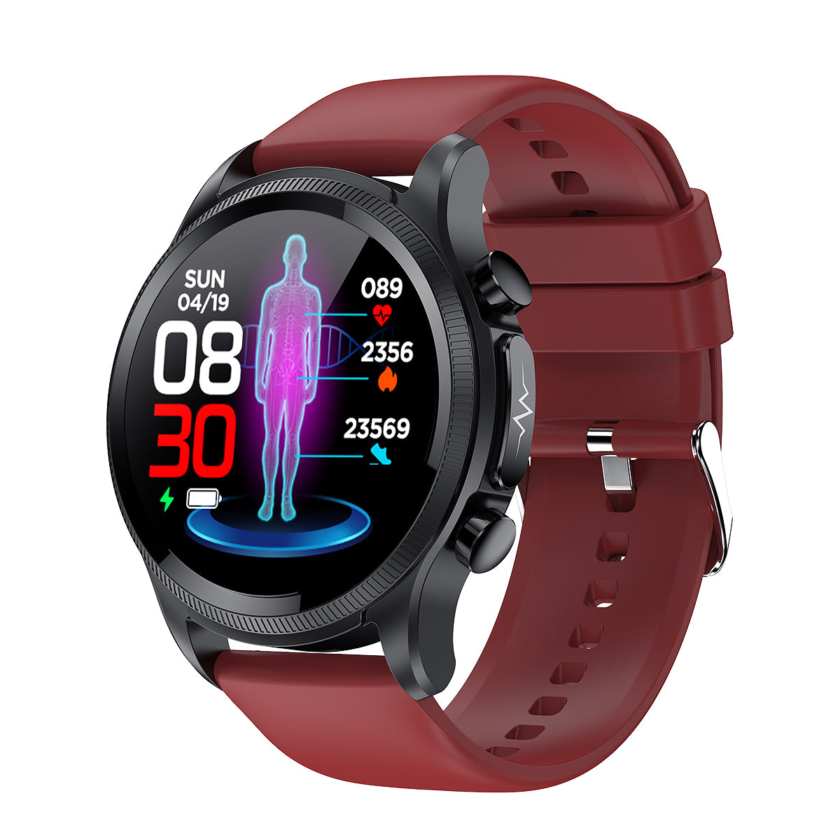 Blood Glucose Monitor HD Touch Chest Patch Instant ECG Analysis Sports Smart Watch