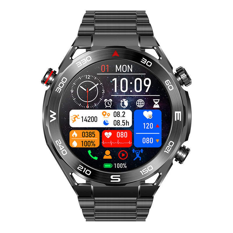 Heart Rate Blood Glucose ECG/EKG Blood Pressure Monitoring Bluetooth Talk Smartwatch