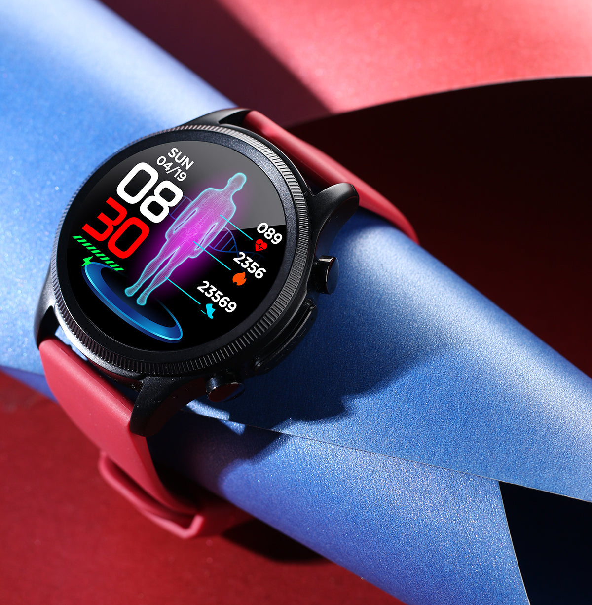 Blood Glucose Monitor HD Touch Chest Patch Instant ECG Analysis Sports Smart Watch