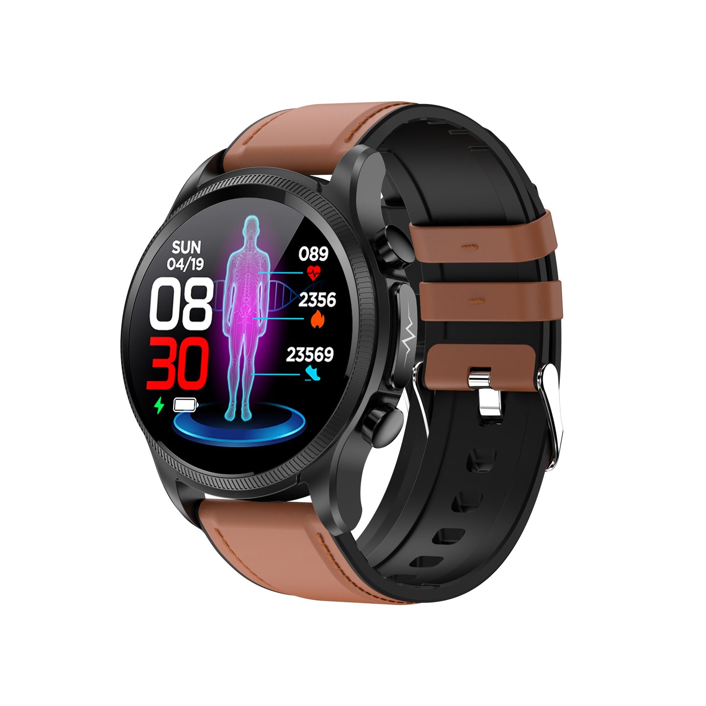 Blood Glucose Monitor HD Touch Chest Patch Instant ECG Analysis Sports Smart Watch