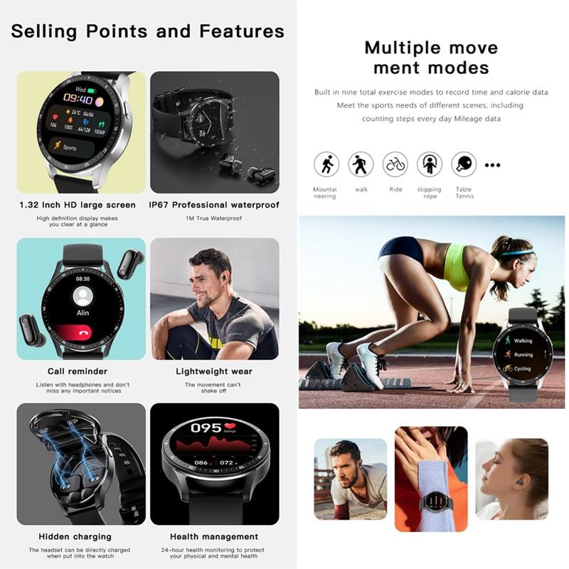 🔥2025 Hot Sale⌚ " 2-in-1 Watch & Headphones" 🎧️