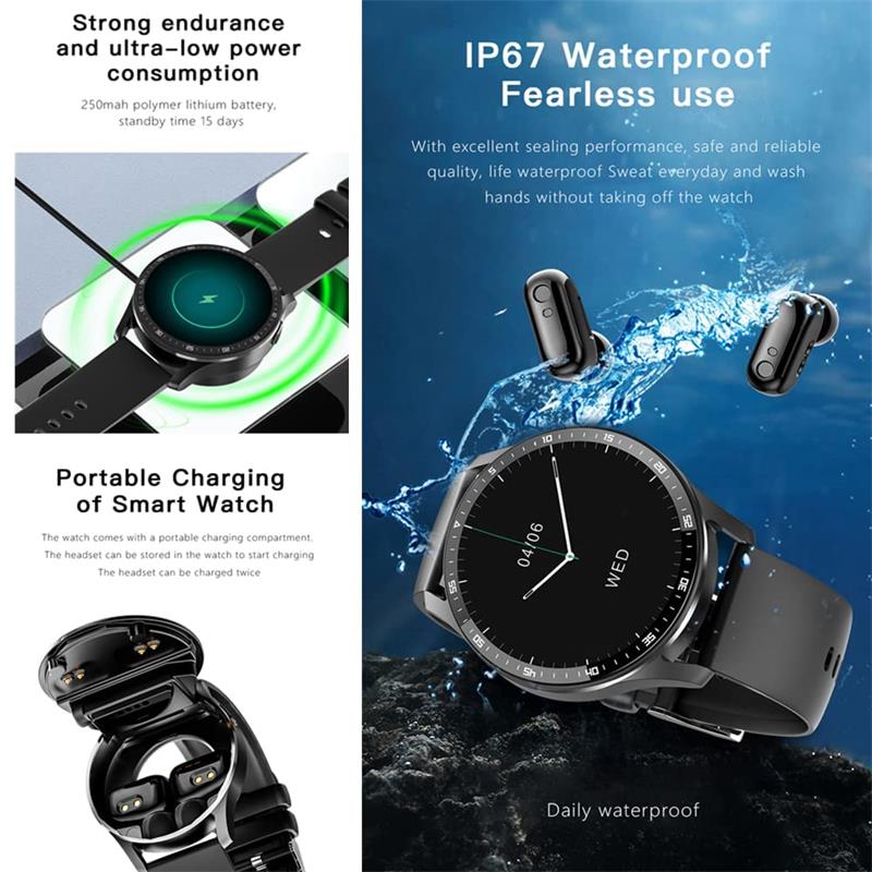 🔥2025 Hot Sale⌚ " 2-in-1 Watch & Headphones" 🎧️