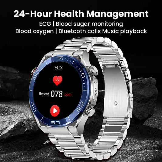 Heart Rate Blood Glucose ECG/EKG Blood Pressure Monitoring Bluetooth Talk Smartwatch