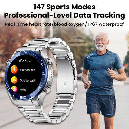 Heart Rate Blood Glucose ECG/EKG Blood Pressure Monitoring Bluetooth Talk Smartwatch