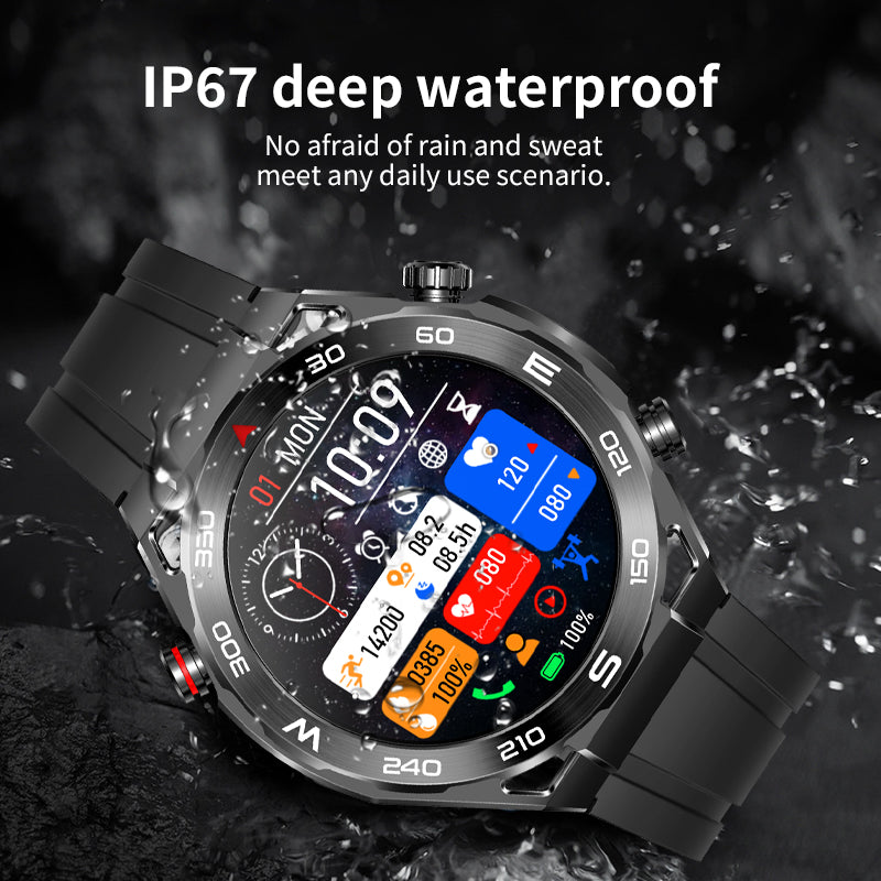 Heart Rate Blood Glucose ECG/EKG Blood Pressure Monitoring Bluetooth Talk Smartwatch