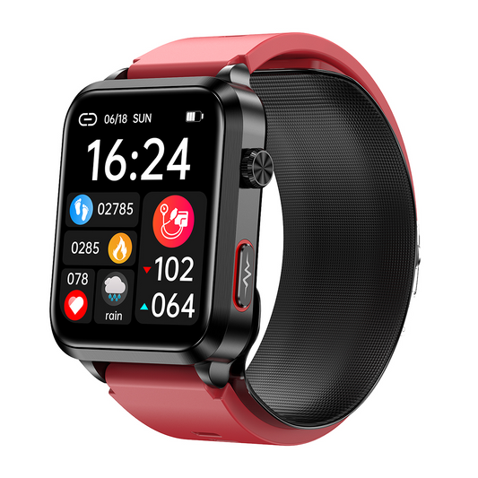 Health Watch With Air Pump Blood Pressure+BG+EKG+HRV+SPO2+RR+Uric Acid+Sleep+Voice Reminder Fitness Tracker
