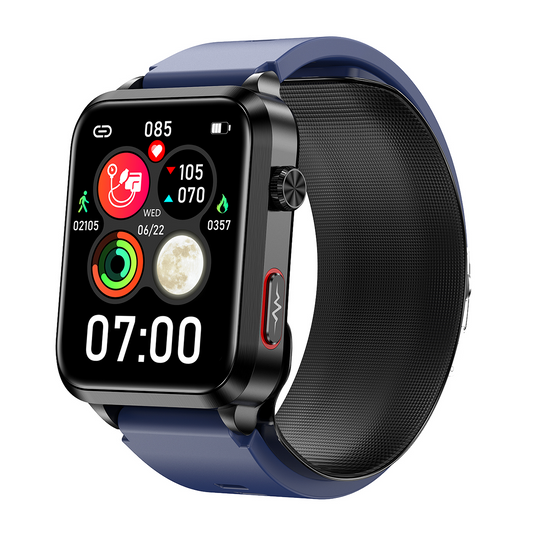 Health Watch With Air Pump Blood Pressure+BG+EKG+HRV+SPO2+RR+Uric Acid+Sleep+Voice Reminder Fitness Tracker