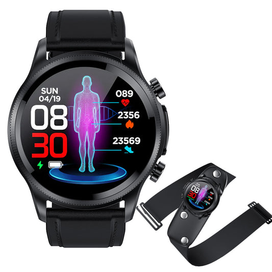 Blood Glucose Monitor HD Touch Chest Patch Instant ECG Analysis Sports Smart Watch