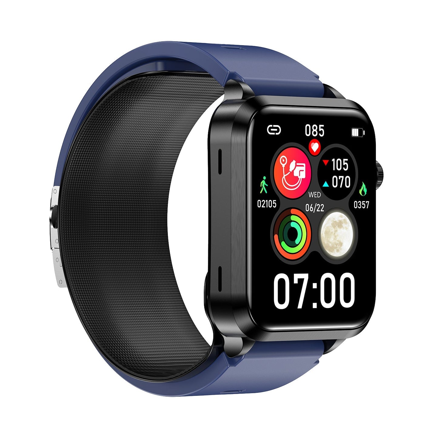 Health Watch With Air Pump Blood Pressure+BG+EKG+HRV+SPO2+RR+Uric Acid+Sleep+Voice Reminder Fitness Tracker