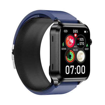 Health Watch With Air Pump Blood Pressure+BG+EKG+HRV+SPO2+RR+Uric Acid+Sleep+Voice Reminder Fitness Tracker