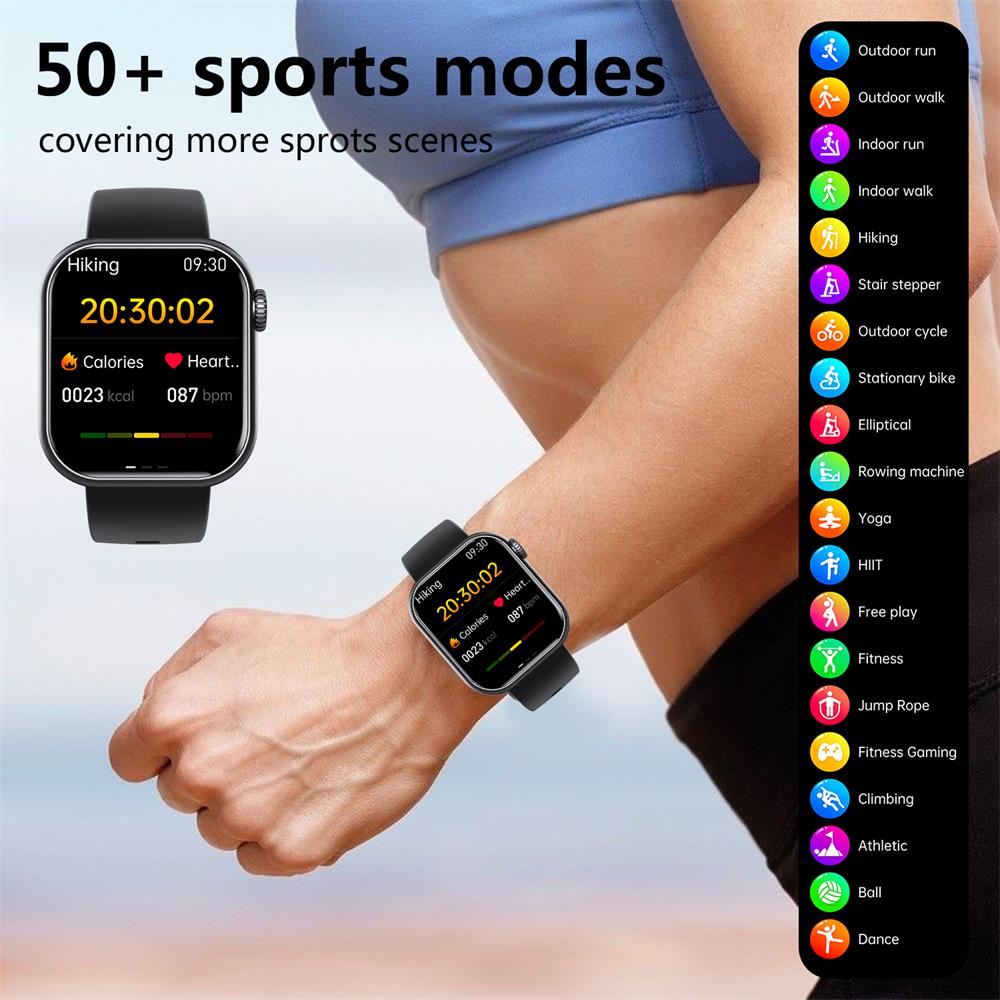 Blood Sugar Blood Pressure Heart Rate Blood oxygen Sleep Monitoring Waterproof Smartwatch